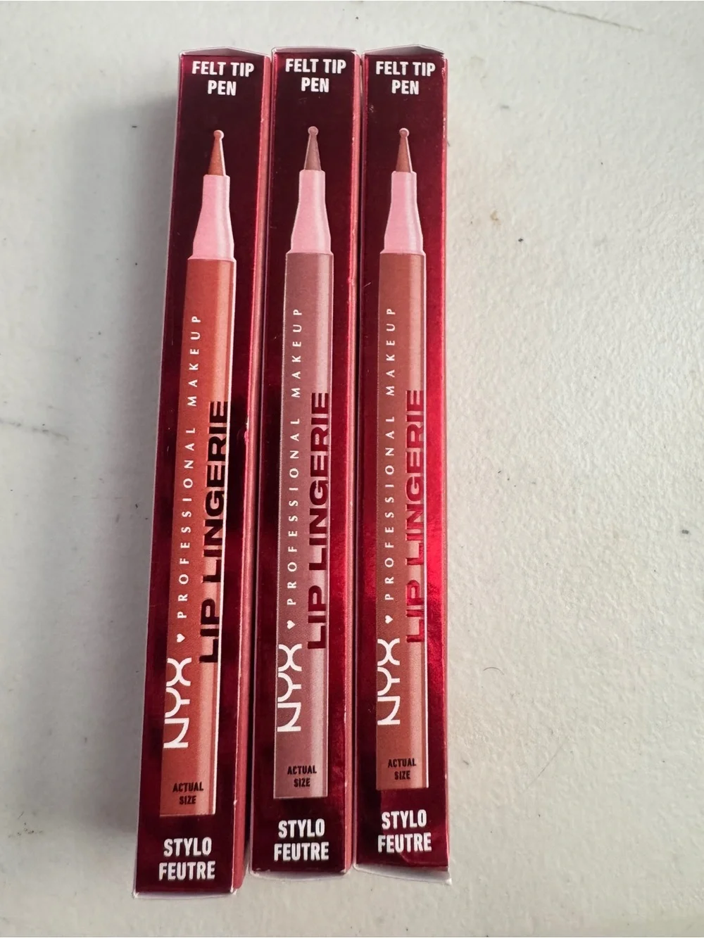NIB NYX PROFESSIONAL MAKEUP LIP LINGERIE 3-PIECE LIP LINER STAIN SET 💋
